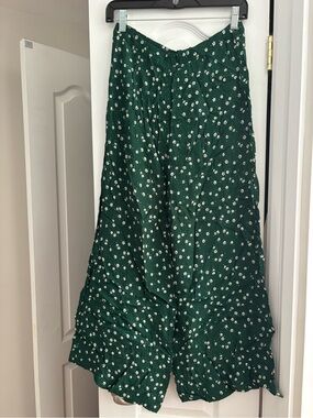 Green Floral wide leg pant - Women's